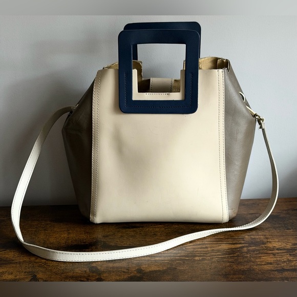 Vintage Vera Pelle Italian Leather Colorblock Tote – Made in Italy - Picture 3 of 11